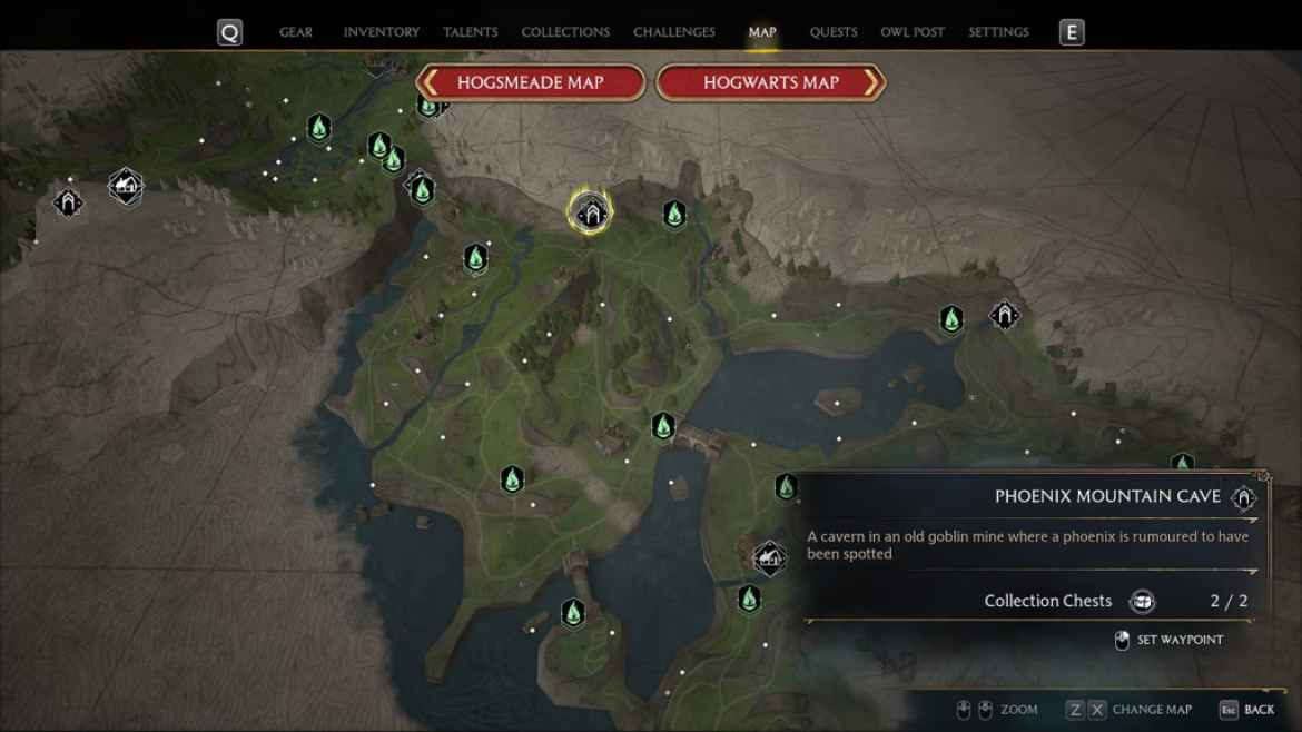 1677191966 494 Tous les emplacements de Cairn Dungeon dans lheritage de Poudlard Donjon de la grotte de Phoenix Mountain dans l'héritage de Poudlard