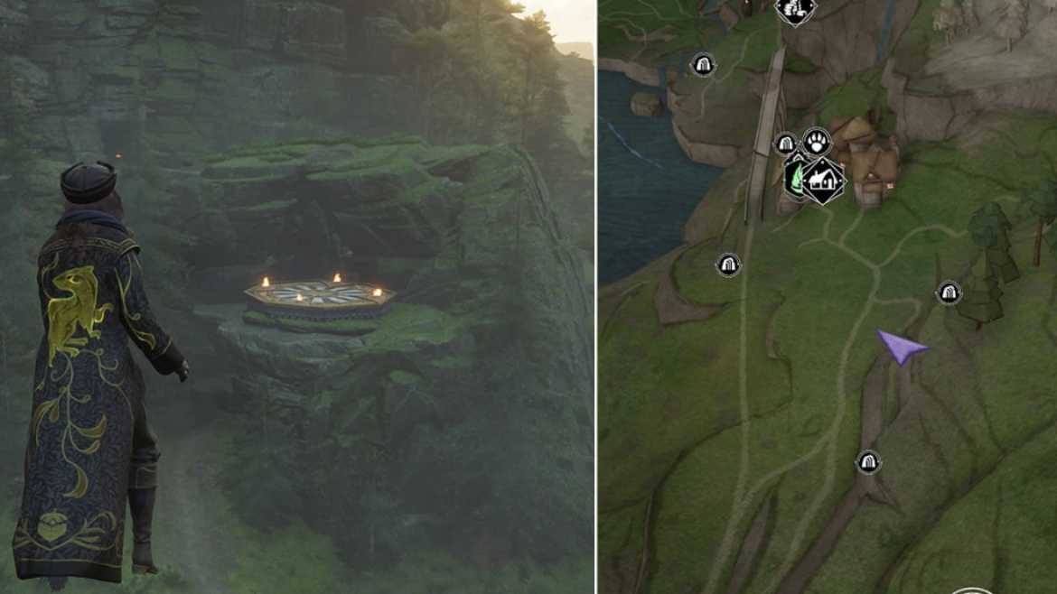 1677342013 239 Tous les emplacements des plates formes datterrissage dans lheritage de Poudlard Hogwarts Legacy Plateforme d'atterrissage de la région sud de Poudlard
