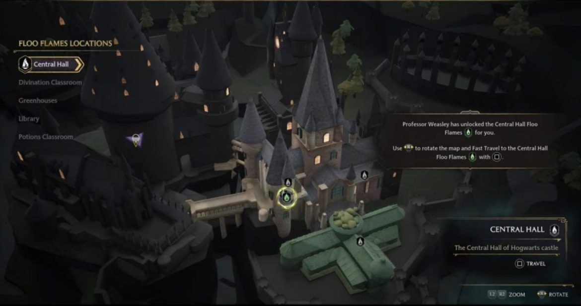 1677538718 107 Comment utiliser la poudre de cheminette dans lheritage de Poudlard Central Hall Floo Flame Héritage de Poudlard