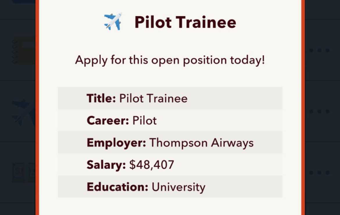 1680286887 61 Comment devenir pilote dans BitLife Carrière de pilote dans BitLife