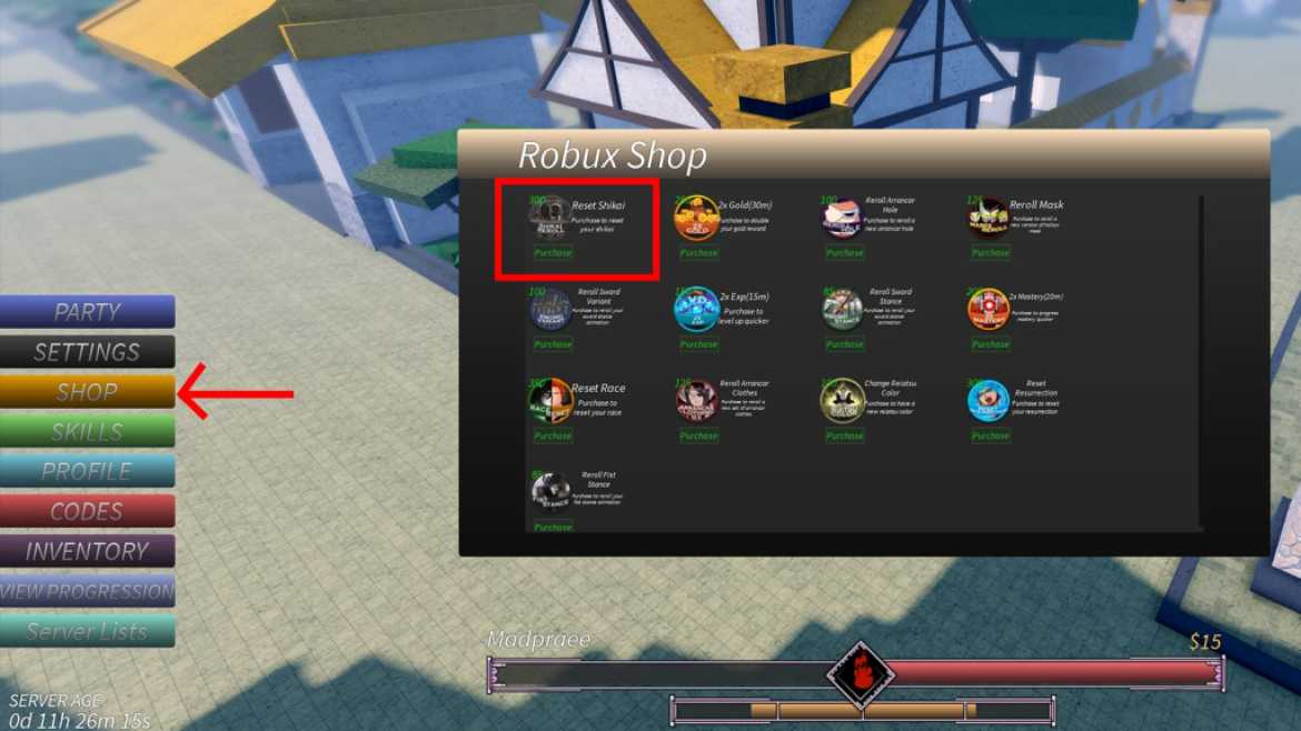 Comment relancer Shikai dans le projet Mugetsu Projet Mugetsu Reroll Shikai Robux