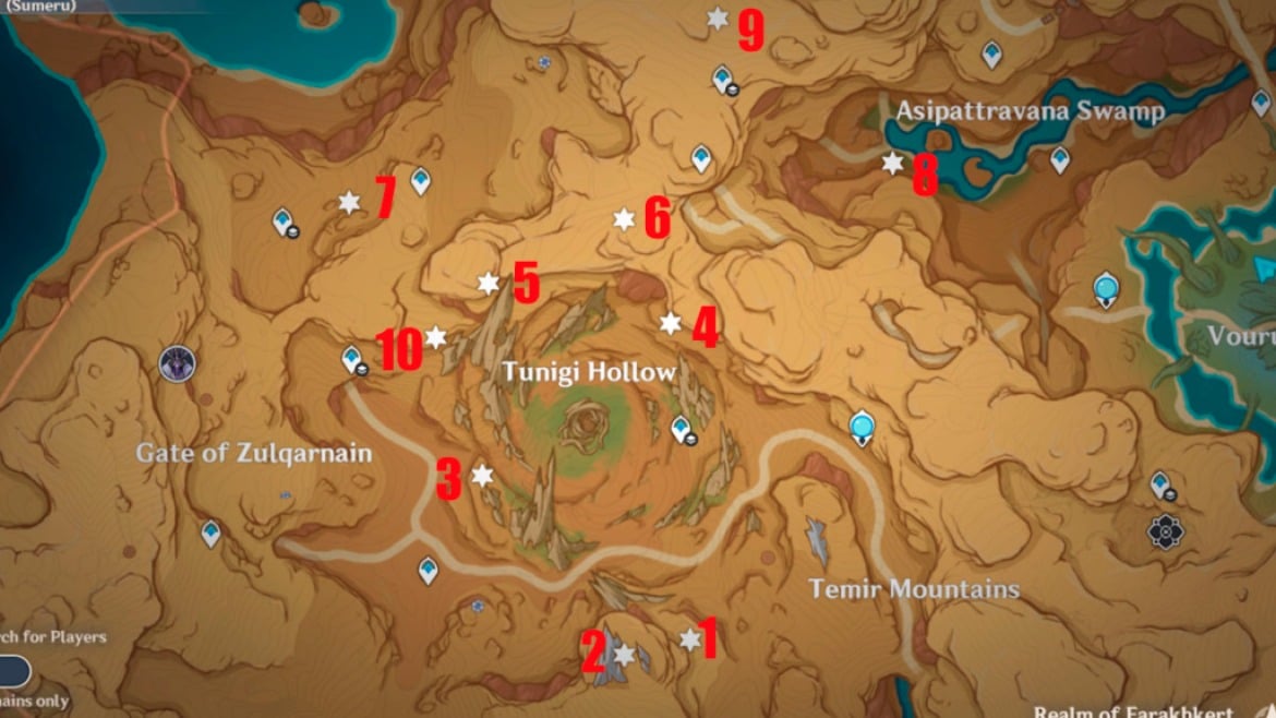 Ou trouver tous les arbres Fravashi a Genshin Impact Ou trouver tous les arbres Fravashi a Genshin Impact