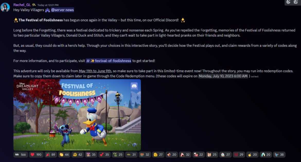 1683833994 254 Comment rejoindre le serveur Discord officiel de Disney Dreamlight Valley Événement Disney Dreamlight Valley Festival of Foolishness Discord