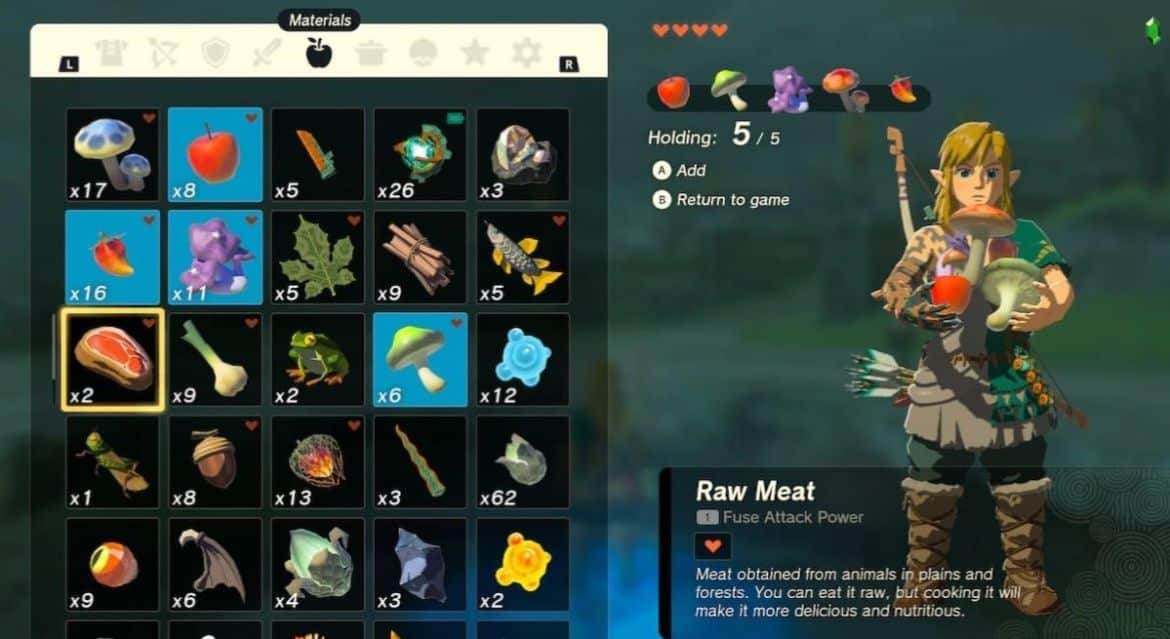Comment cuisiner avec plusieurs ingredients dans Tears of the Kingdom Comment cuisiner avec plusieurs ingredients dans Tears of the Kingdom