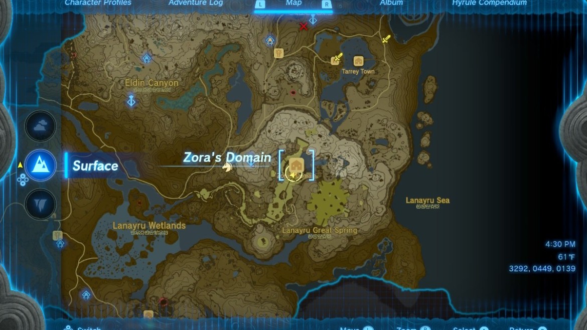 Ou se trouve le Domaine de Zora dans Les Larmes Ou se trouve le Domaine de Zora dans Les Larmes