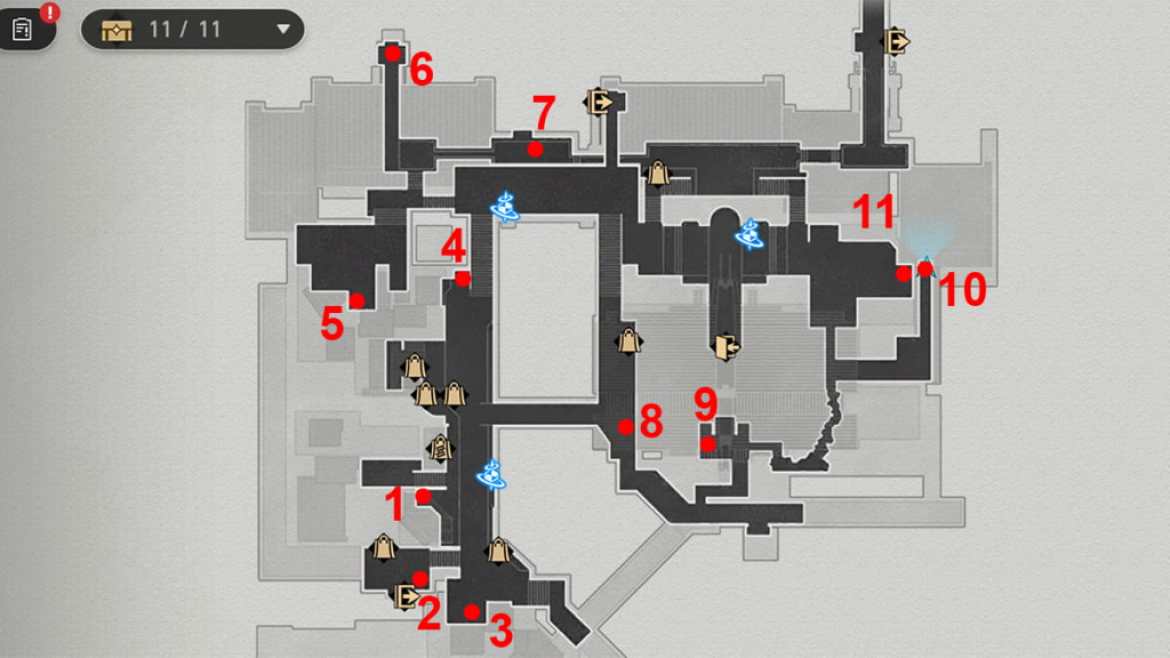 Tous les emplacements des coffres au tresor de Central Starskiff Honkai Star Rail Central Starskiff Haven Carte au trésor