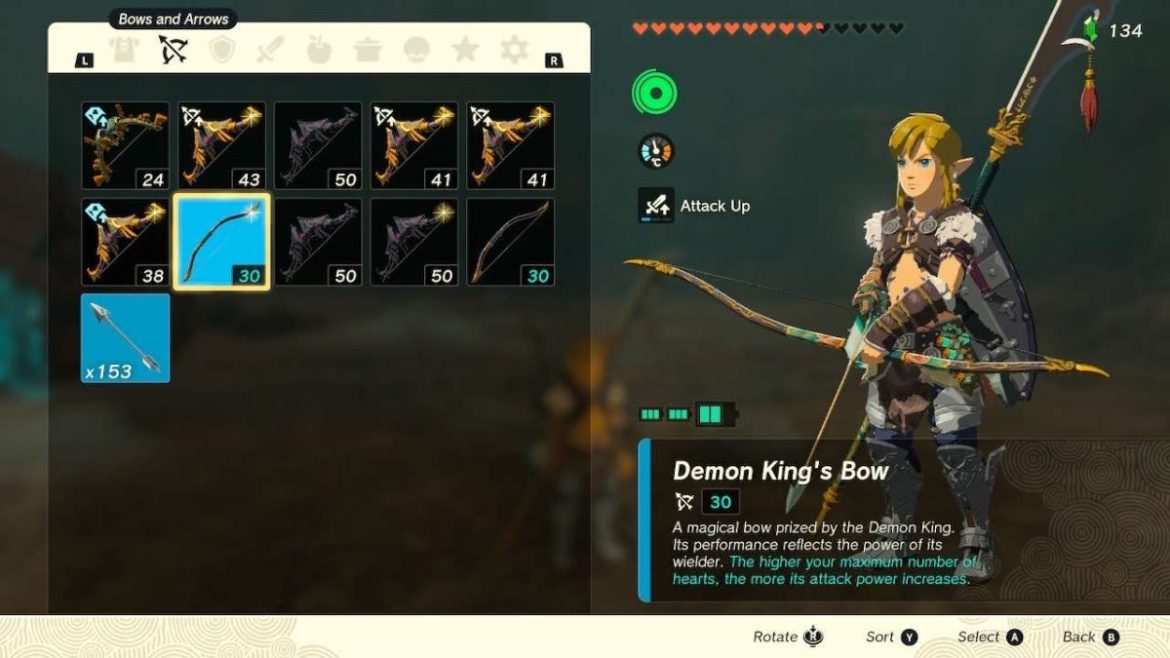 1686839639 833 Raisons de ne pas utiliser les armes sombres dans Zelda totk-demond-king-bow