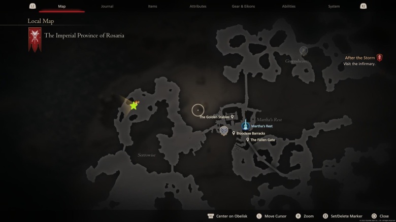 1687642831 913 Emplacement et recompenses de Severian Hunt dans Final Fantasy 16 L'étoile verte marque l'emplacement de Severian