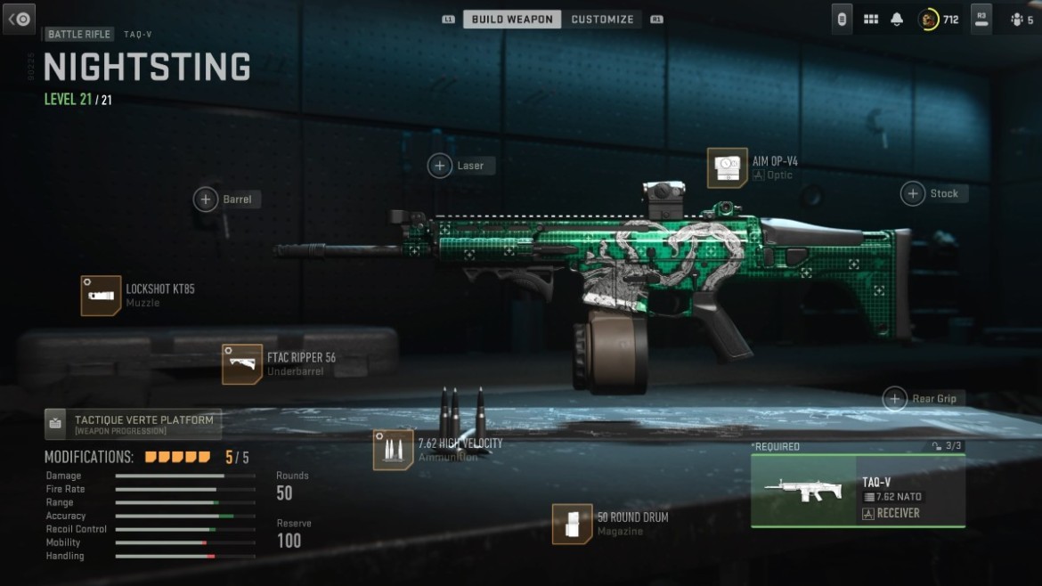 Meilleur chargement TAQ V dans Warzone 2 Saison 4 TAQ-V construit Warzone 2 Saison 4