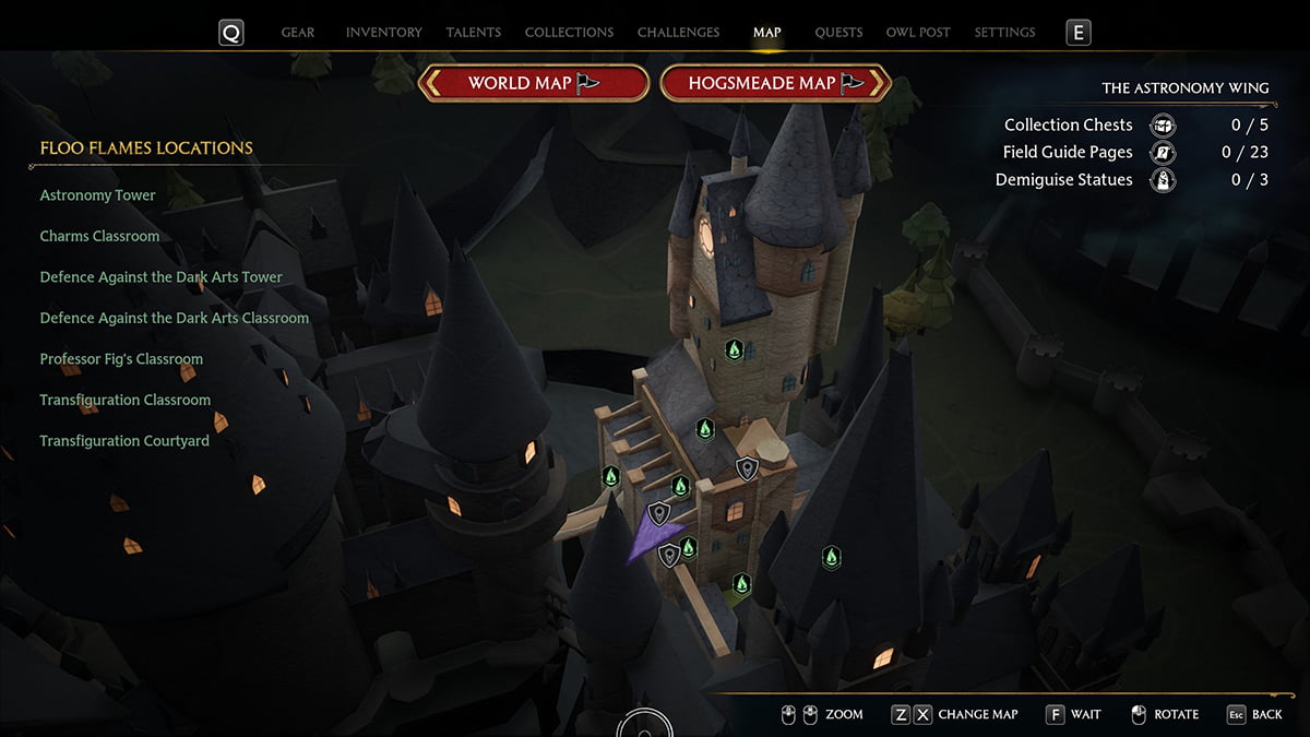 1689175335 278 Hogwarts Legacy tous les emplacements de jetons de maison repertories Dark Arts Classroom House Token Cabinet Map Hogwarts Legacy