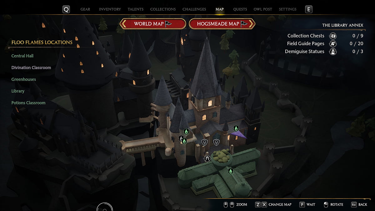 1689175342 930 Hogwarts Legacy tous les emplacements de jetons de maison repertories Bibliothèque Annexe Maison Jeton Cabinet Carte Hogwarts Legacy