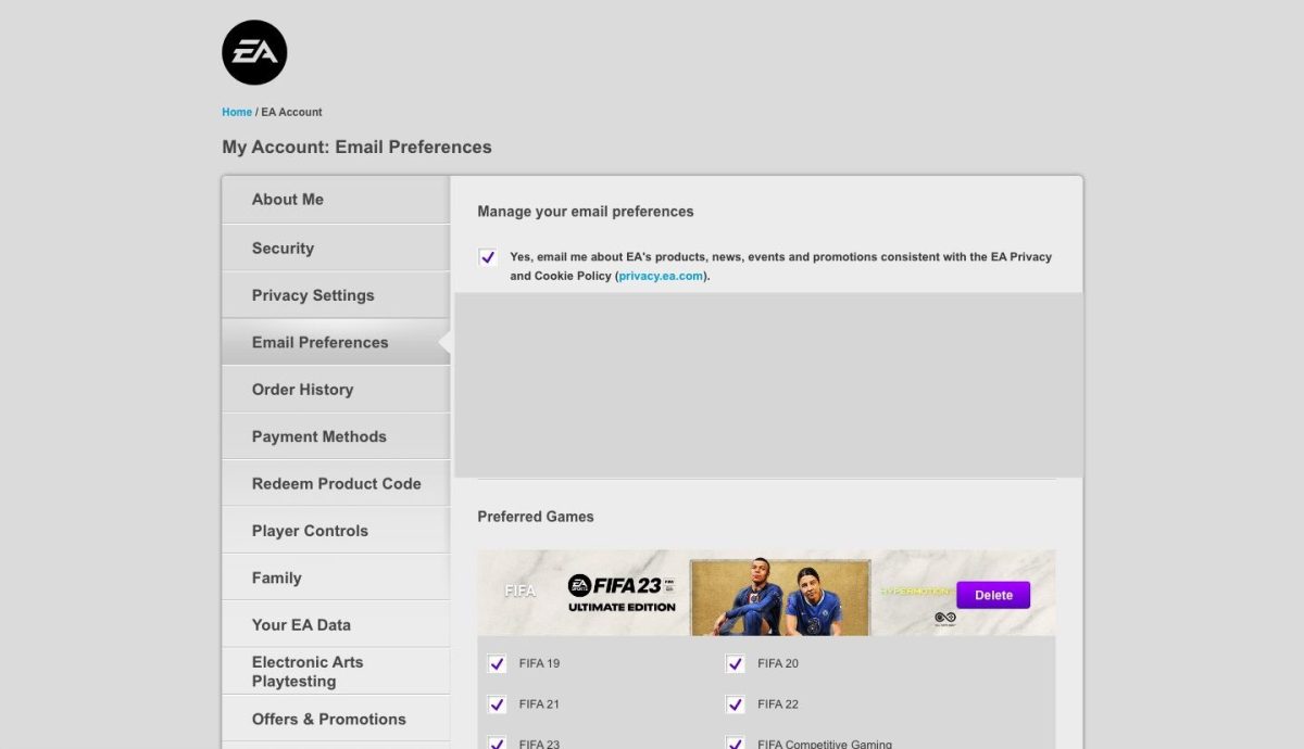 1690838574 258 Comment participer aux tests beta fermes dEA Sports FC 24 change_email_preference_ea_account