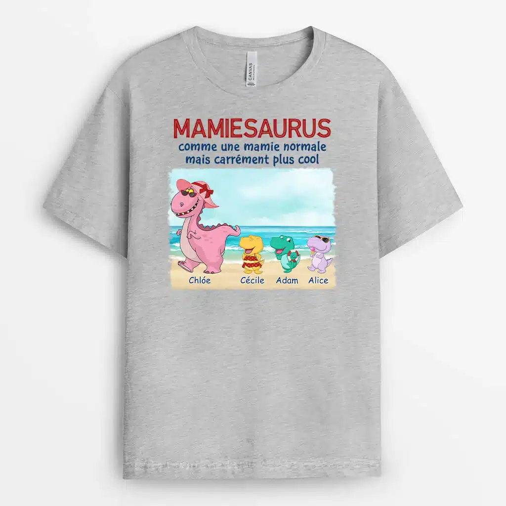 1139AFR2 Cadeau Personnalise T shirt Plage Saurus Maman Mamie 1139AFR2 Cadeau Personnalise T shirt Plage Saurus Maman Mamie
