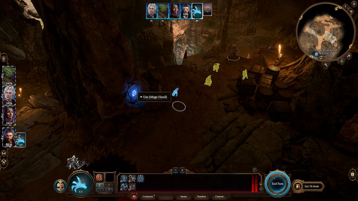 1691598775 290 Baldurs Gate 3 Comment desactiver les statues gardiennes dans BG3 Utilisation de la main du mage dans le passage souterrain de Baldur’s Gate 3