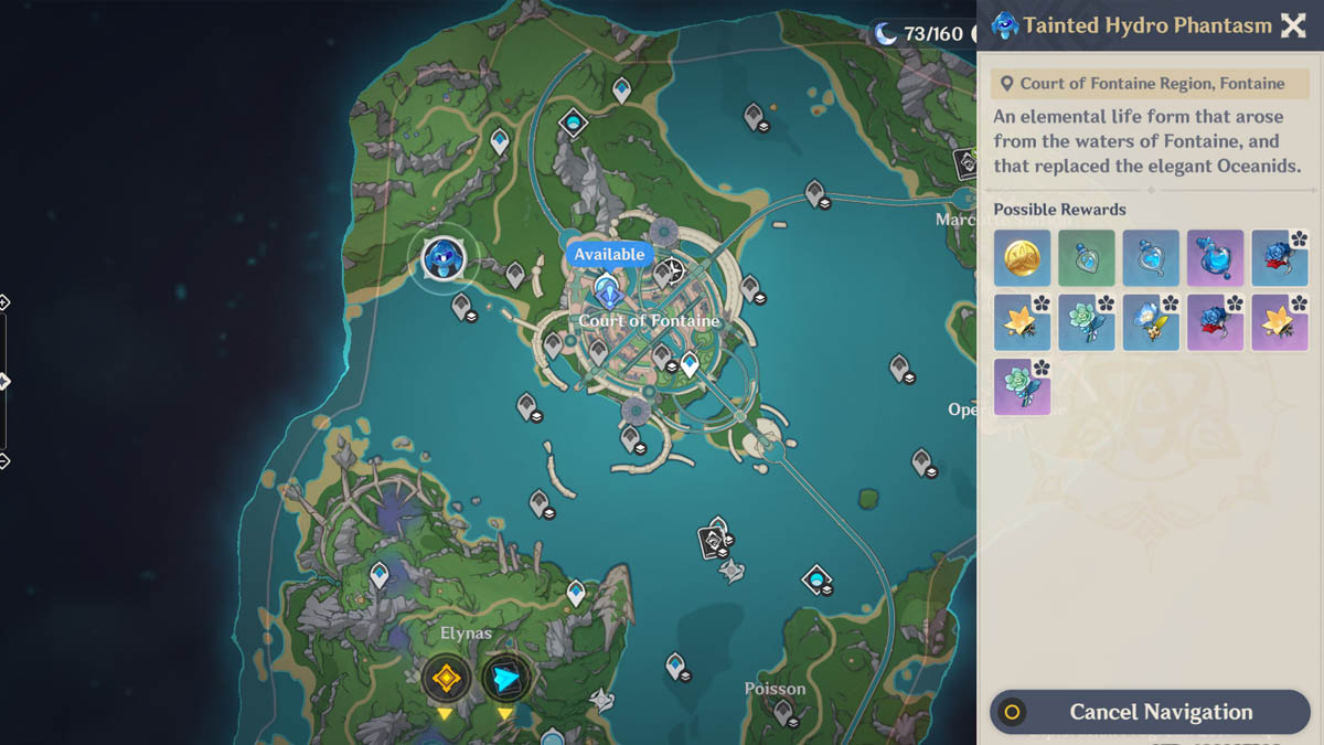 1692223086 497 Genshin Impact – Les premiers materiaux de la Grande Ascension Le premier emplacement Great Magic Hydro Phantasm