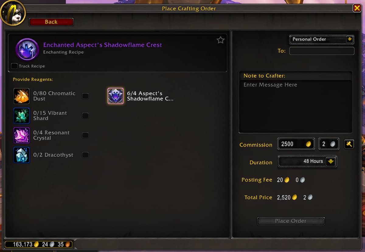 Comment fabriquer lembleme Shadowflame dun aspect enchante dans WoW Dragonflight Comment fabriquer lembleme Shadowflame dun aspect enchante dans WoW Dragonflight