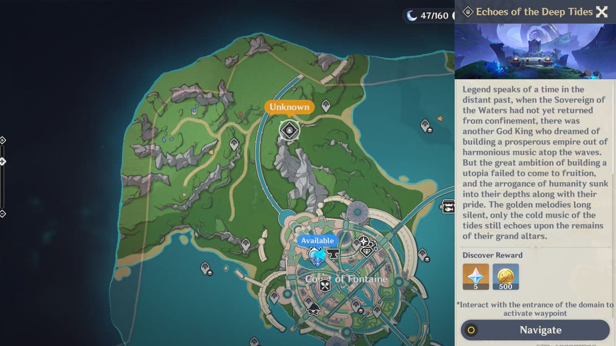 Ou debloquer les echos du domaine des marees profondes dans Échos d’impact Genshin de l’emplacement du domaine des marées profondes