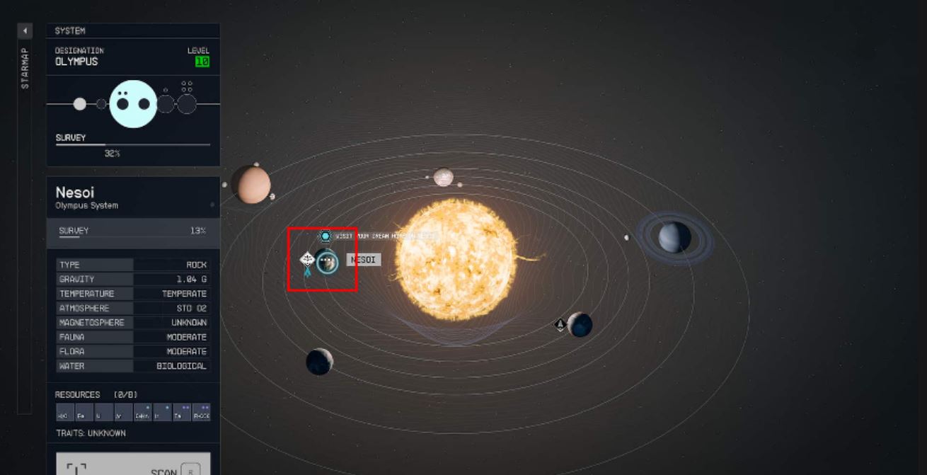 1693591325 36 Comment visiter la maison de vos reves a Starfield – Une carte du système stellaire de l’Olympe mettant en vedette Nesoi