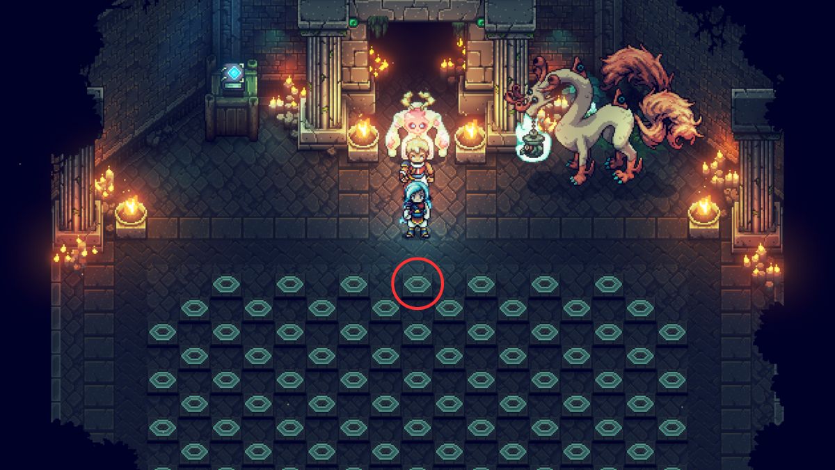 1693765287 903 Comment utiliser les marteaux fragiles dans Sea of Stars Panneau de distorsion dans l’ancienne crypte de Sea of Stars.