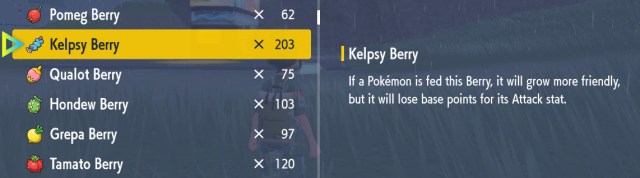 1694639605 796 Comment faire evoluer Swadloon en Leavanny dans Pokemon Ecarlate et Une capture d’écran de l’EV réduisant les baies dans Pokémon Écarlate et Violet.