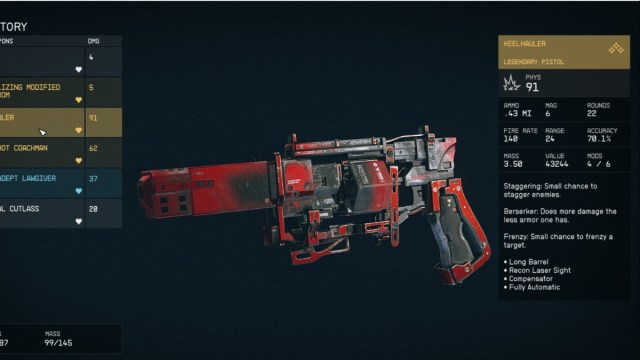 1694646197 91 Comment obtenir le pistolet Keelhauler a Starfield Statistiques Starfield Keelhauler