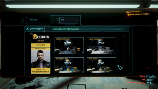 1694809015 767 Comment acheter et surclasser des appartements a Cyberpunk 2077 Capture d’écran de la section Makeover sur le site Web d’EZEstates.
