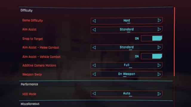 1695327279 143 Cyberpunk 2077 Difficulte a definir les differences Cyberpunk 2077 Menu Paramètres de difficulté