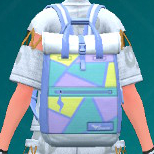1695483383 211 Tous les nouveaux articles de mode dans Pokemon Ecarlate amp Une capture d’écran d’un sac à dos en nylon bidirectionnel à motifs de tuiles de Pokémon Écarlate et Violet: The Saral Mask.
