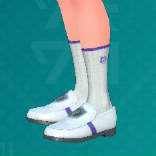 1695483385 13 Tous les nouveaux articles de mode dans Pokemon Ecarlate amp Une capture d’écran de chaussettes tricotées violettes de Pokémon Écarlate et Violet: Le masque sarcelle.