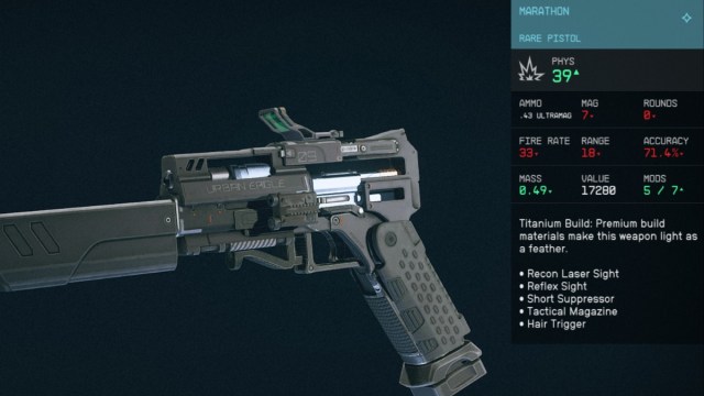 1695753661 951 Comment aller marathon a Starfield Statistiques sur le pistolet Starfield Marathon