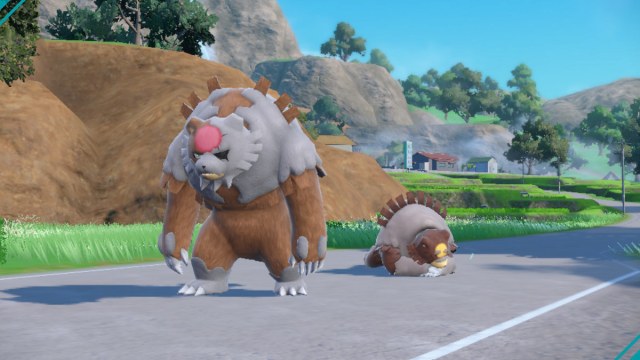 1695912029 975 10 meilleurs Pokemon competitifs classes en ecarlate et violette Une capture d’écran Pokémon Scarlet and Violet: The Teal Mask d’Ursaluna régulière et Bloodmoon lors d’un pique-.
