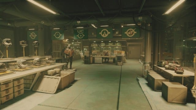 Comment obtenir un Minigun dans Starfield Starfield UC Surplus dans le puits, New Atlantis