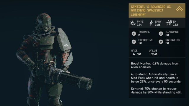 Comment obtenir une armure Antixeno dans Starfield Combinaison spatiale Starfield Antixeno Armor