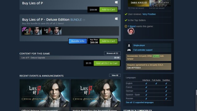 Est ce que Lies of P a denuvo –Repondu Est ce que Lies of P a denuvo –Repondu