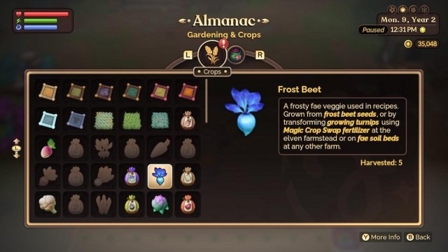 Fae Farm Comment obtenir des betteraves givrees Betteraves givrées de Fae Farm