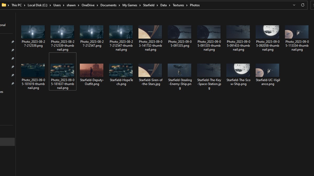 Ou sont enregistrees les captures decran Starfield –Repondu Starfield Photos Emplacement enregistré