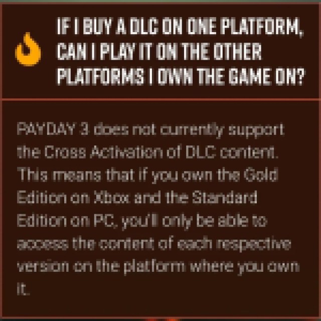 Payday 3 DLC est il cross compatable –Repondu Payday 3 DLC est il cross compatable –Repondu
