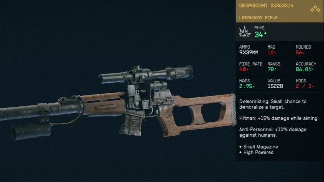 1696633817 762 Comment obtenir un assassin decourage dans Starfield Statistiques de Starfield Despondent Assassin