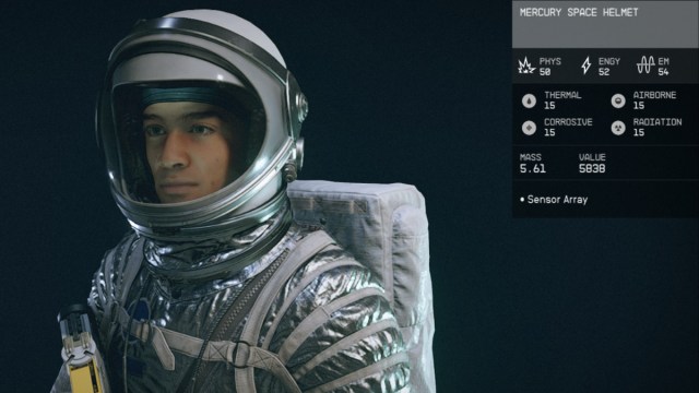 1697739187 509 Comment obtenir la combinaison spatiale Mercury dans Starfield Statistiques du casque Starfield Mercury