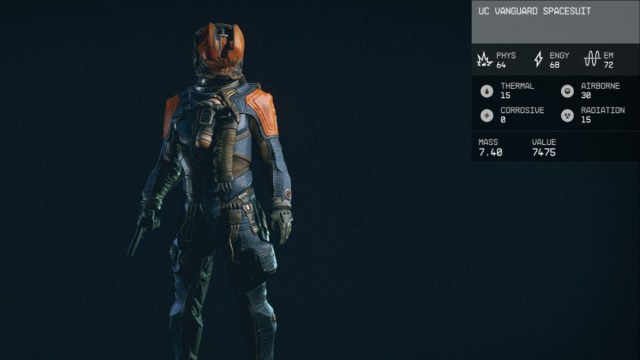 1698094208 349 Comment obtenir la combinaison spatiale UC Vanguard dans Starfield Statistiques de la combinaison spatiale Starfield UC Vanguard
