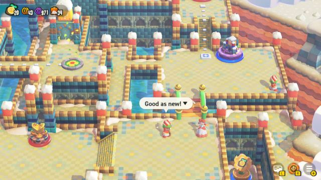 1698603548 231 Super Mario Bros Wonder Toutes les entrees speciales dans Une capture d’écran de Super Mario Bros. Wonder du pont réparé dans W4.