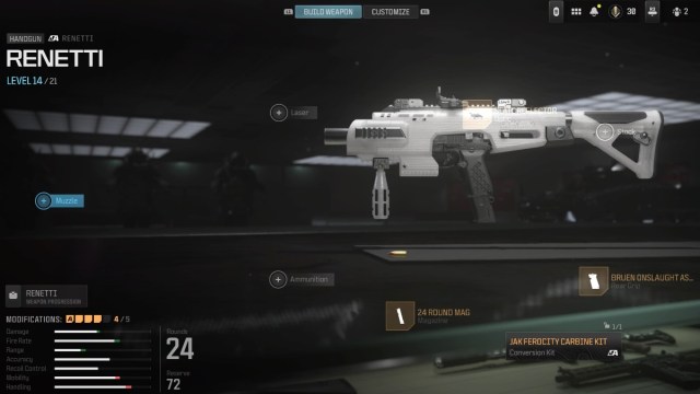 Meilleur equipement Renetti et configuration de classe dans Modern Warfare Renetti Loadout MW3