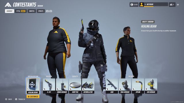 Meilleur equipement pour chaque classe lors de la finale Meilleur equipement pour chaque classe lors de la finale