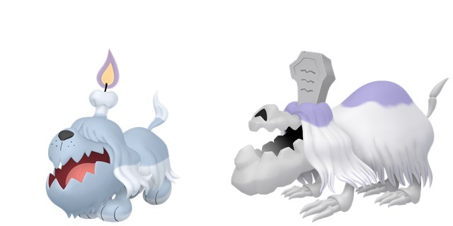 Pokemon GO Halloween 2023 Partie I Tous les Pokemon et Images officielles de Greavard et Houndstone de Pokémon HOME.