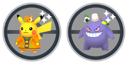 Pokemon GO Halloween 2023 Partie II tous les Images officielles de Pikachu et Ectoplasma costumés de Trick & Treats de l’événement Pokémon GO Halloween 2023, partie 2.