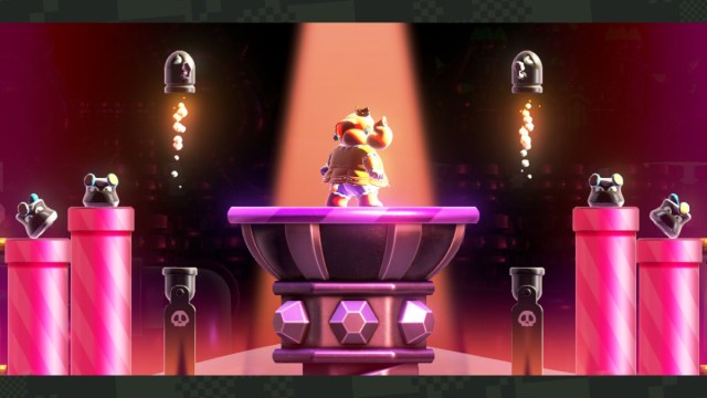 1699911374 774 Top 5 des gimmicks Wonder Flower Power dans Super Mario Une capture d’écran de Super Mario Bros. Wonder d’Elephant Daisy posant avant une performance musicale.
