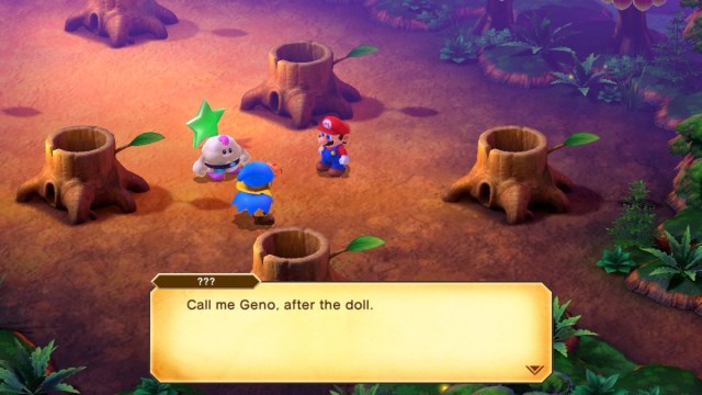 1700545061 297 Tous les personnages jouables et comment les debloquer dans Super Une capture d’écran de Super Mario RPG de Geno rejoignant la fête. Le dialogue de Geno se lit comme suit : "Appelez-moi Geno, d’après la poupée."