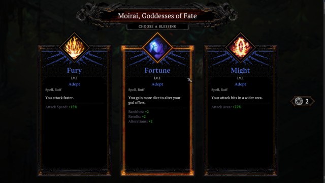 1700681050 545 Comment les des fonctionnent ils sur Death Must Die –Repondu Death Must Die Dés Reroll Bénédictions Moirai