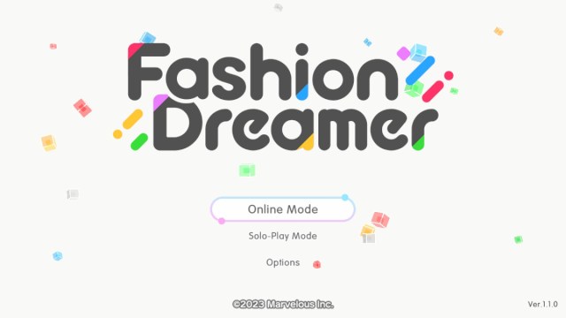 Avez vous besoin de Nintendo Switch Online pour jouer au mode Une capture d’écran de l’écran titre de Fashion Dreamer. L’option Mode en ligne est sélectionnée.