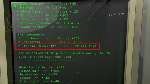 Comment fonctionne le teleporteur inverse dans Lethal Company Comment fonctionne le teleporteur inverse dans Lethal Company